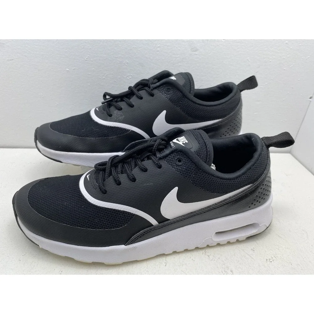 Nike Women's Air Max Thea Black Black White 599409-028 Size 7.5 Sneakers.